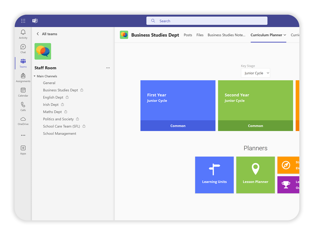 Curriculum Planner for Microsoft Teams